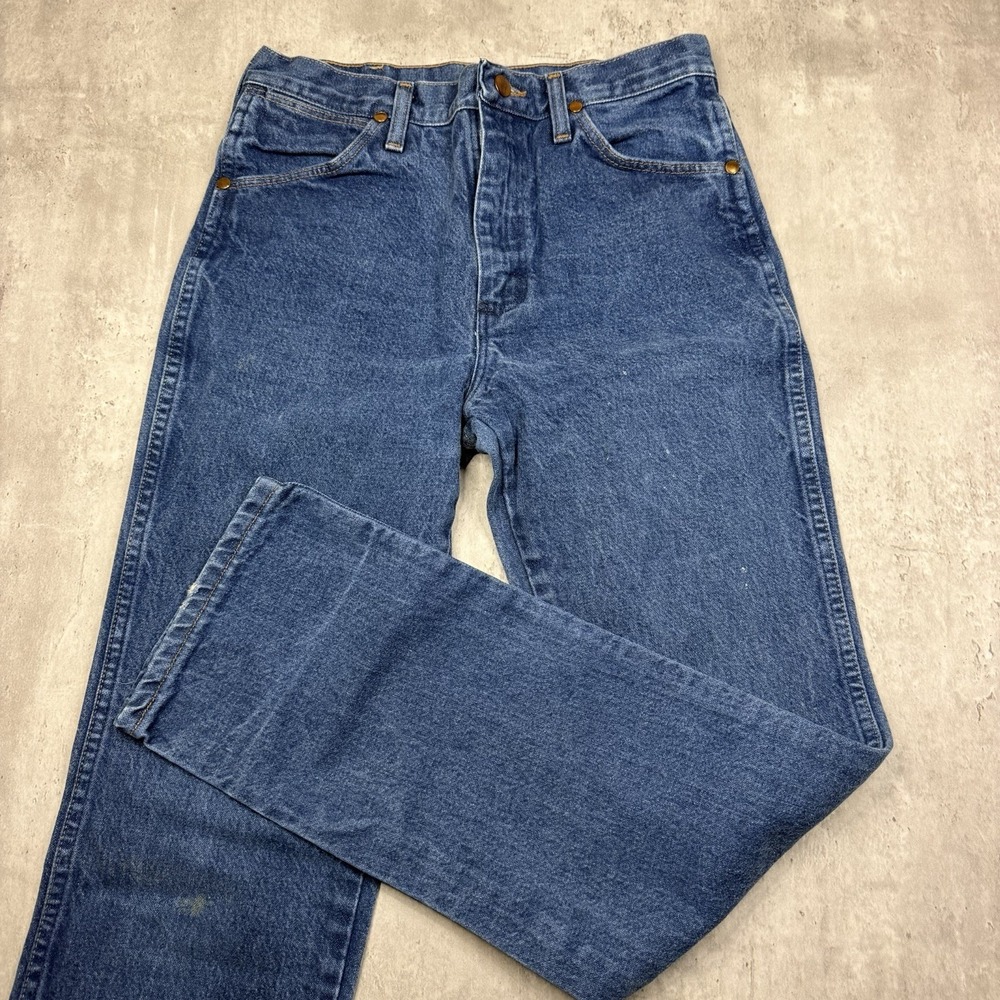 Vtg 1990s Wrangler 936WBK Slim Fit Cowboy Cut Blue Made in USA Jeans Size 30x32